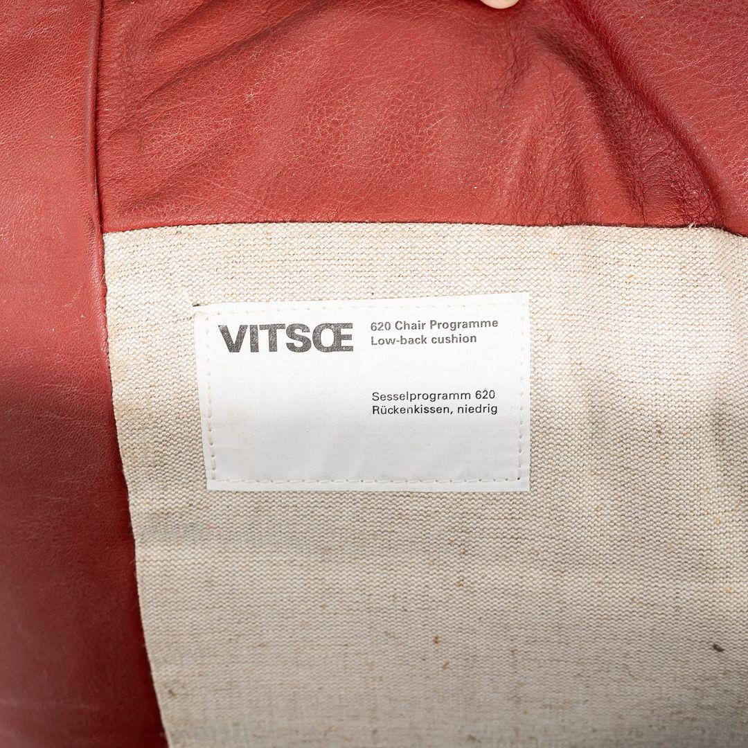 Schiuma Sedia da salotto vintage degli anni '80 Dieter Rams per Vitsoe 620 in pelle rossa e nera in vendita