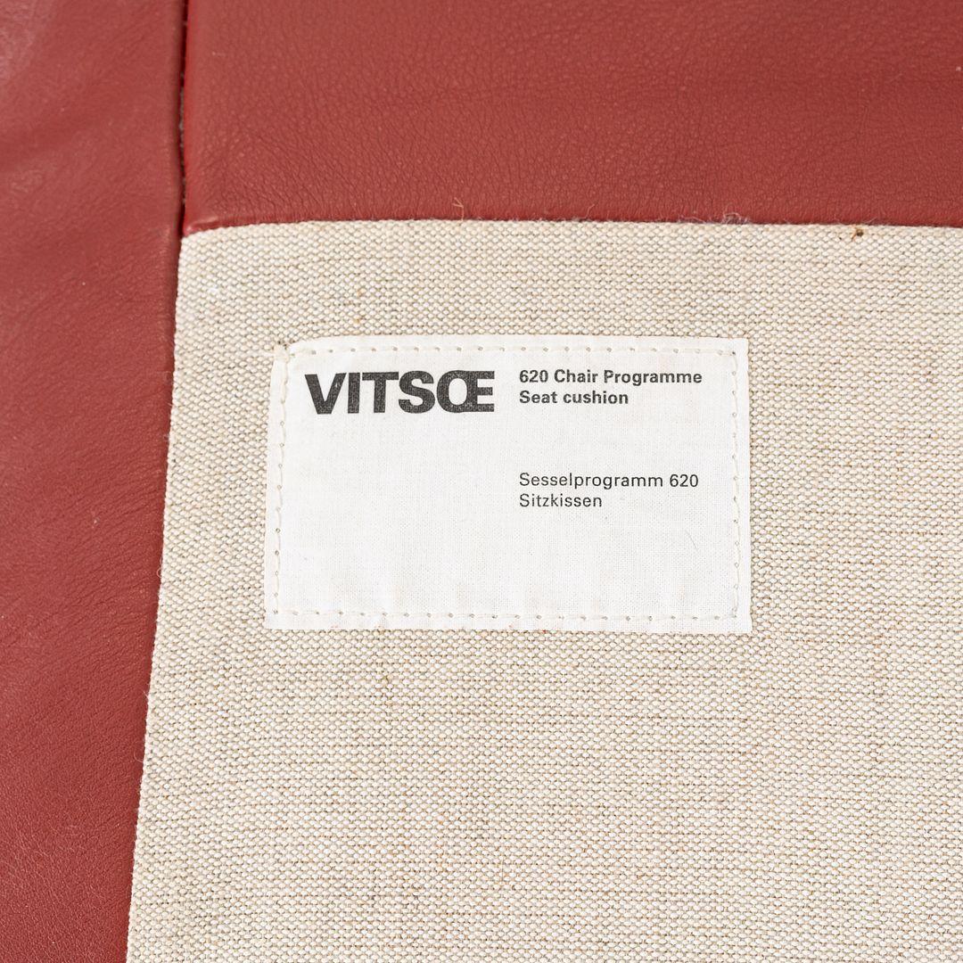 Sedia da salotto vintage degli anni '80 Dieter Rams per Vitsoe 620 in pelle rossa e nera in vendita 1