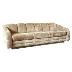1980s Vintage Directional Sofa in Tan Upholstery
