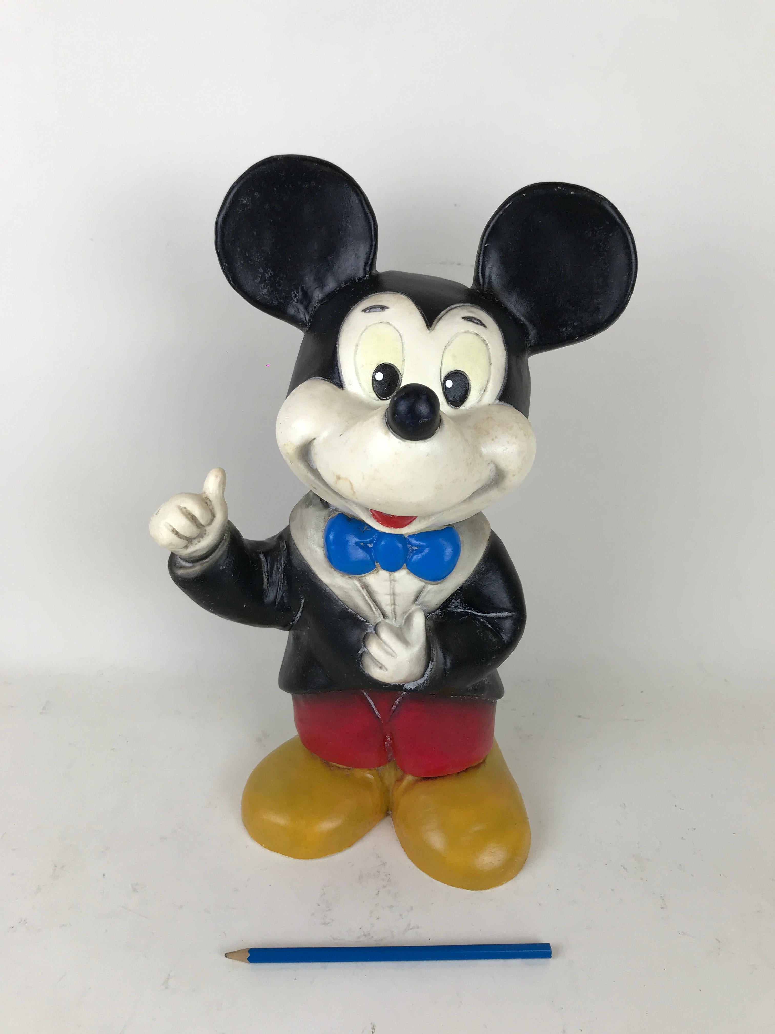Nice vintage Mickey Mouse nightlight from the German brand Heico, made in the 1980s under licence for Disney. 
Originally produced as nightlight is made of plastic, but doesn't have at present any electrical component and could be a very sculptural
