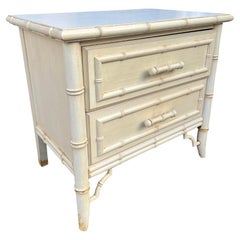 1980s Vintage Dixie Aloha Single Nightstand Henry Link Style in Faux Bamboo