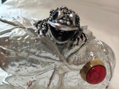 1980s Vintage frog silver tone bracelet