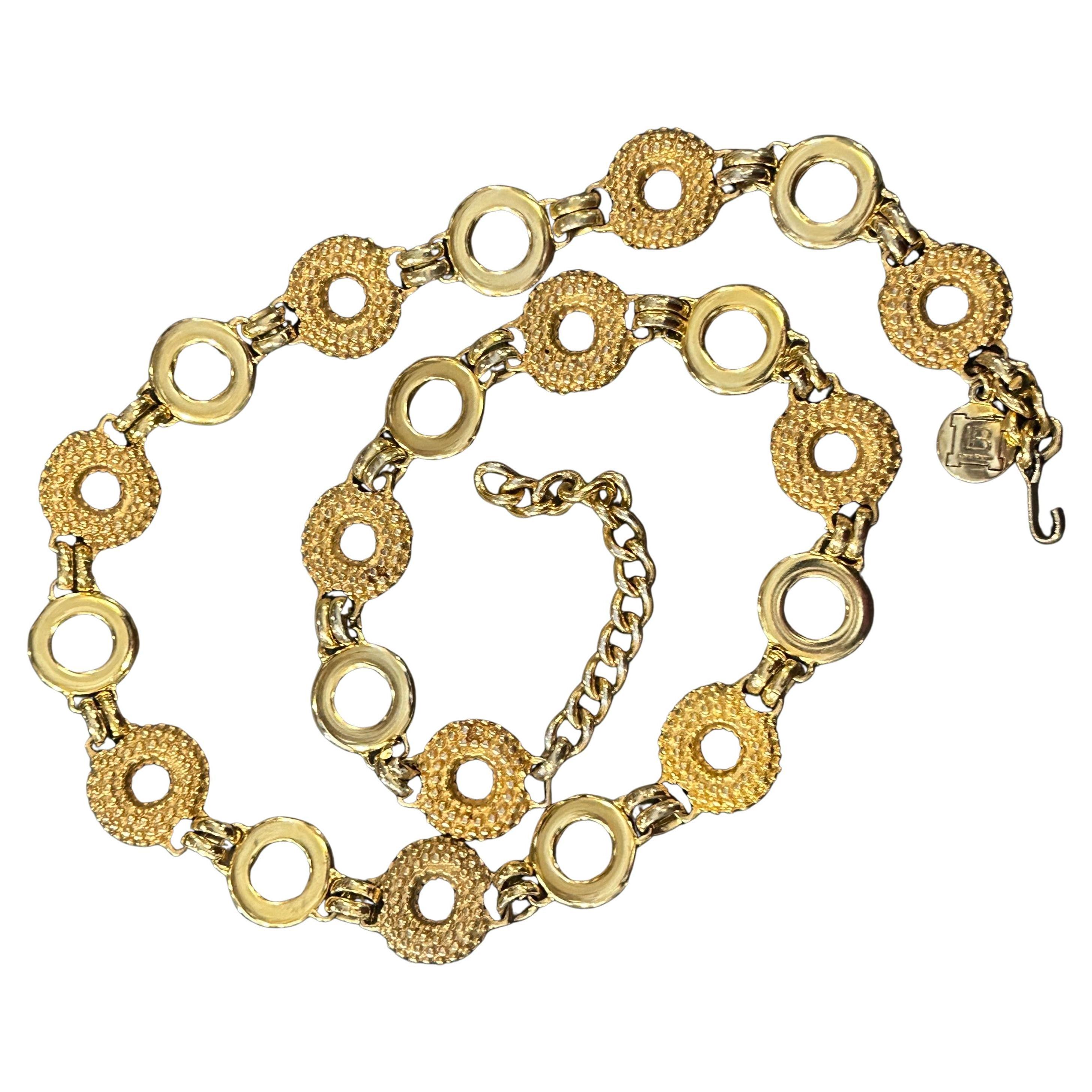 1980s Vintage Gilded Metal Belt by Laura Biagiotti
