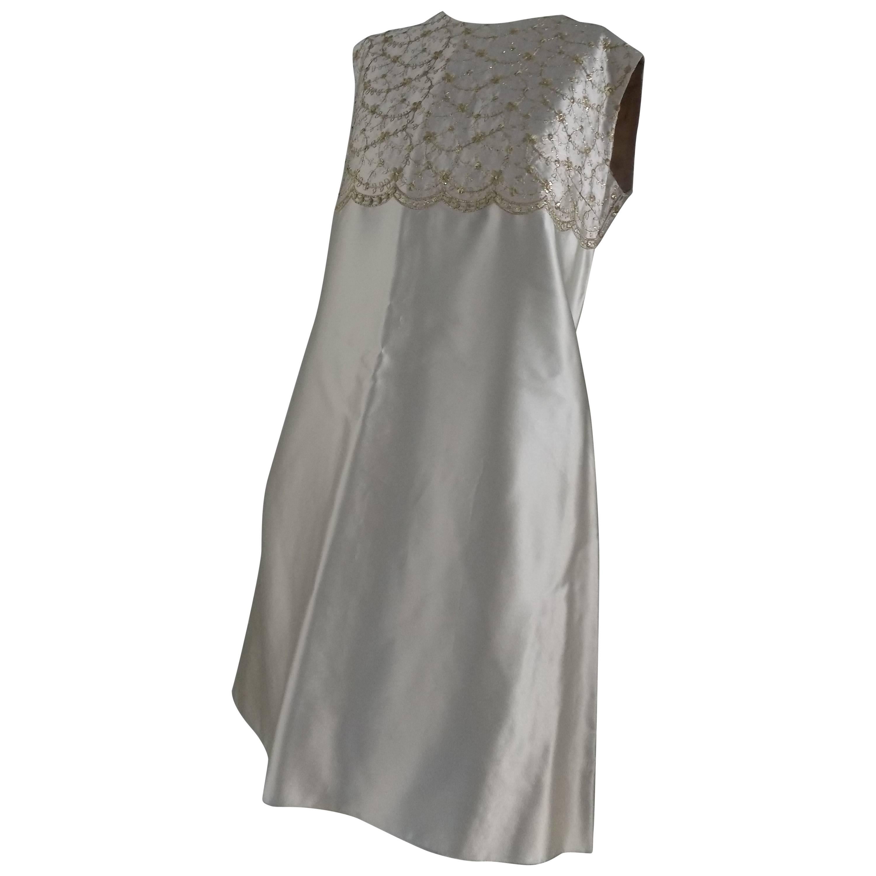 1980er vintage Goldton Kleid
