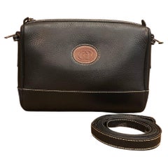 Vintage GUCCI Black Leather Crossbody Bag