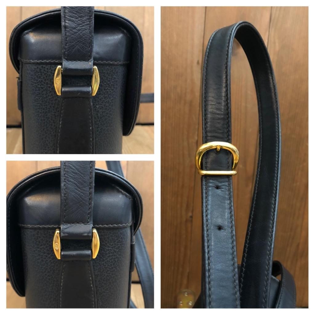 1980 Vintage GUCCI Box Bucket Shoulder Bag Calfskin Black en vente 2