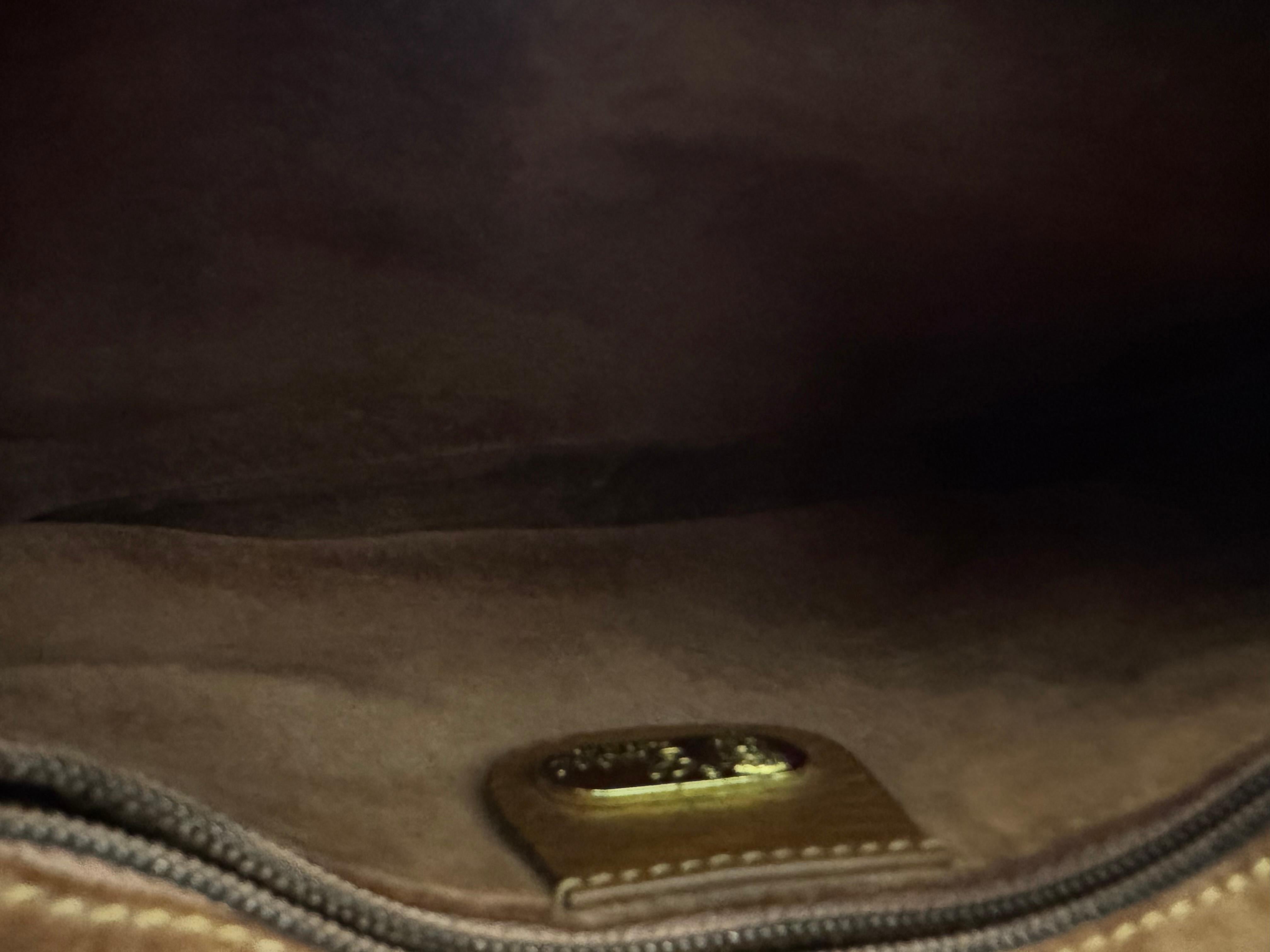 1980s Vintage GUCCI Mini Crossbody Bag Dark Brown Cowhide Leather For Sale 8