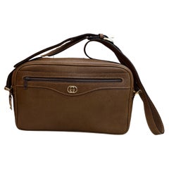 1980er Vintage GUCCI Kameratasche Schweinsleder Braun