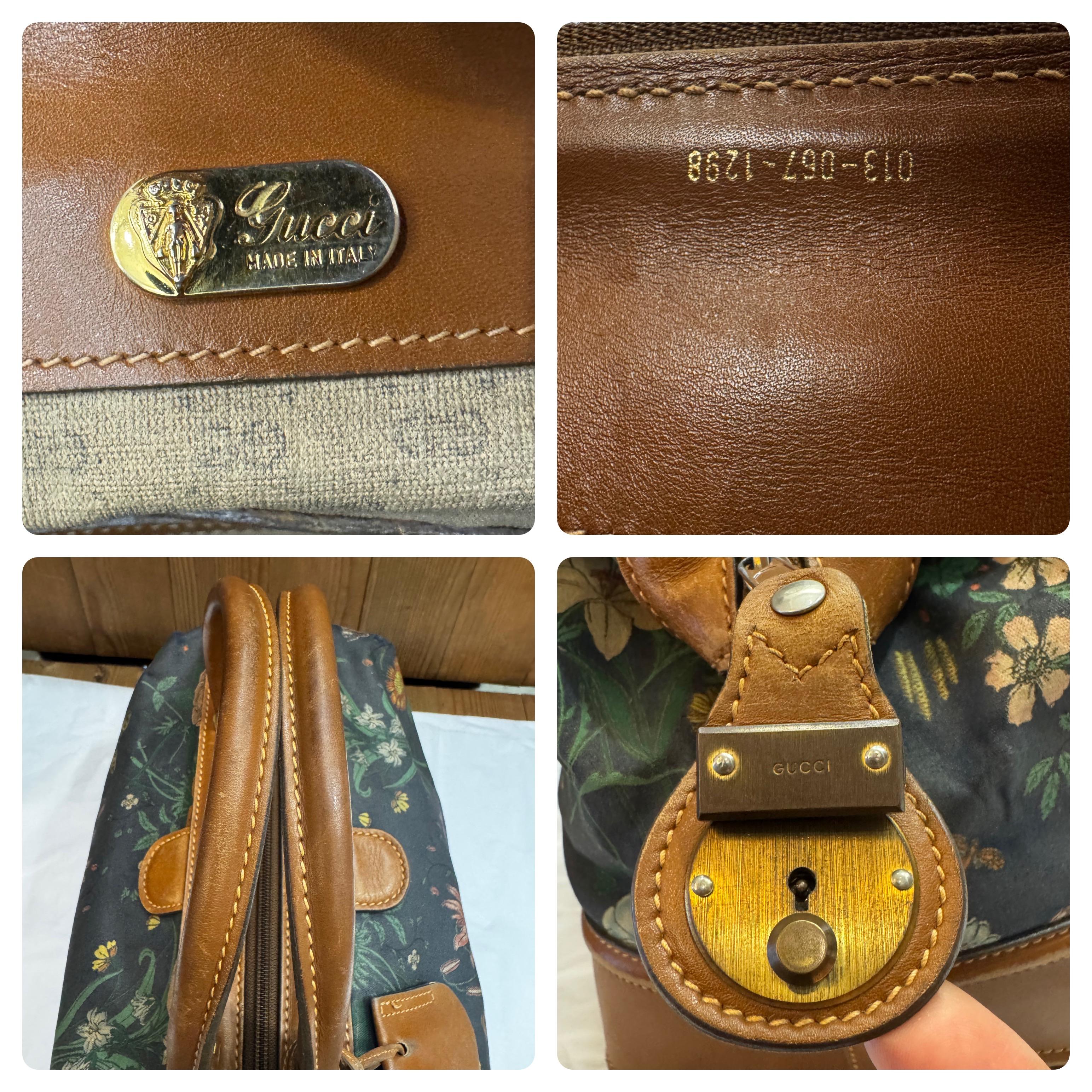 1980s Vintage GUCCI Floral Canvas Vanity Train Case 9