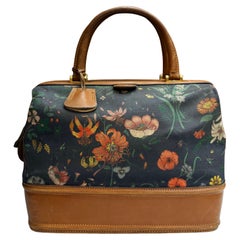 1980s Vintage GUCCI Floral Canvas Vanity Train Case