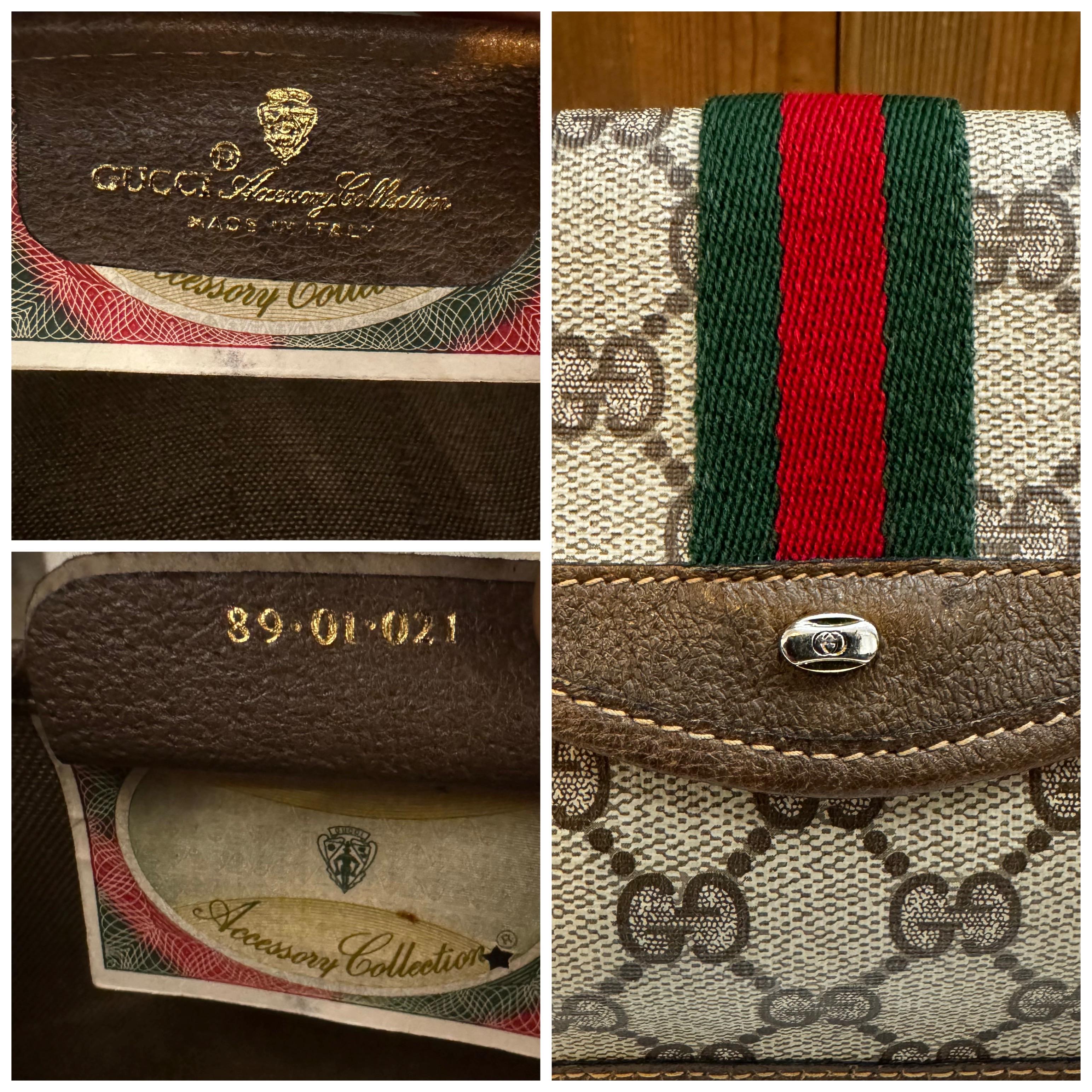 1980s Vintage GUCCI GG Monogram Canvas Pouch Brown (Altered) In Good Condition For Sale In Bangkok, TH