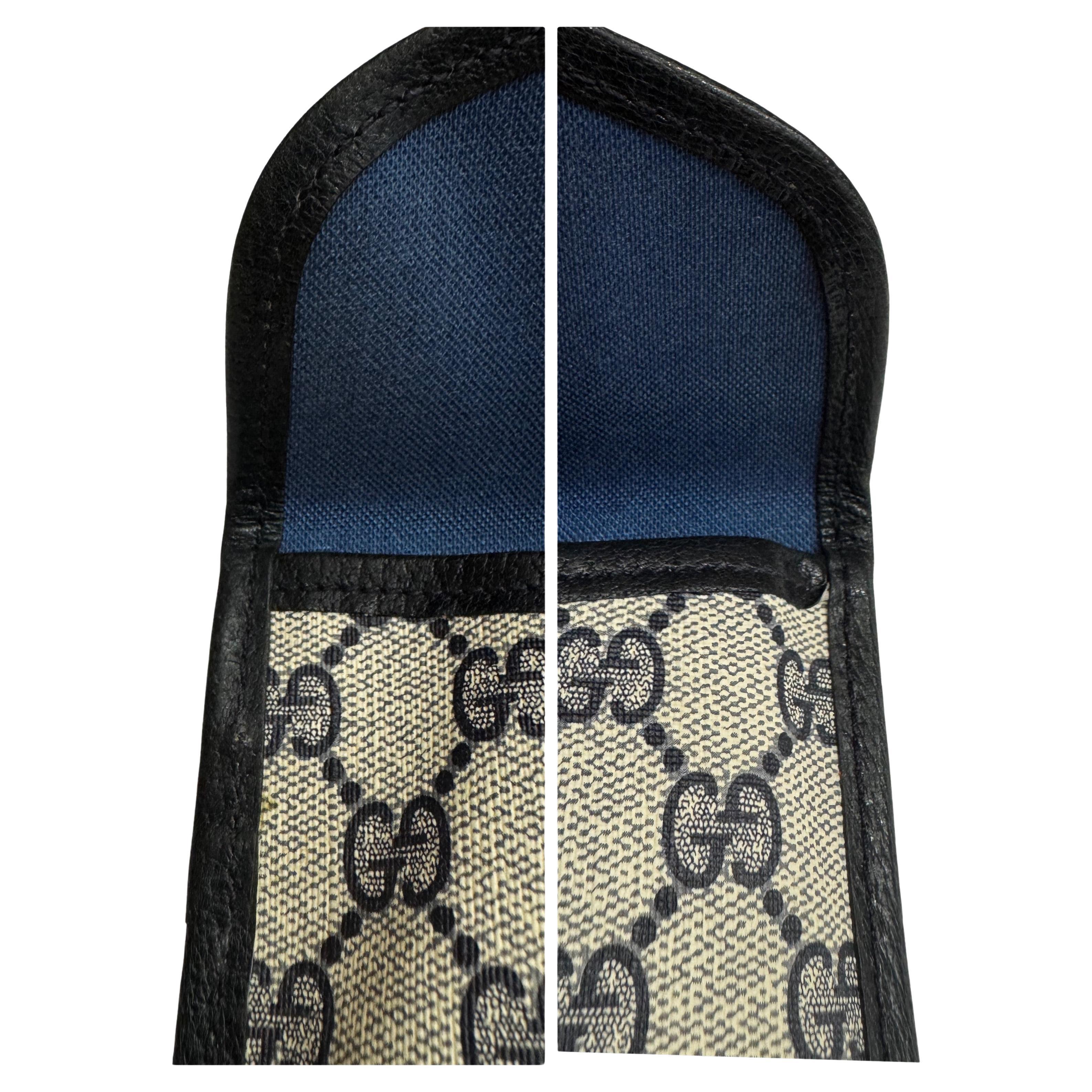 1980s Vintage GUCCI GG Monogram Canvas Pouch Navy (Modified) In Good Condition In Bangkok, TH