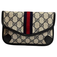 Bolsa de lona con monograma GUCCI GG vintage de los años 80 Azul marino (modificada)