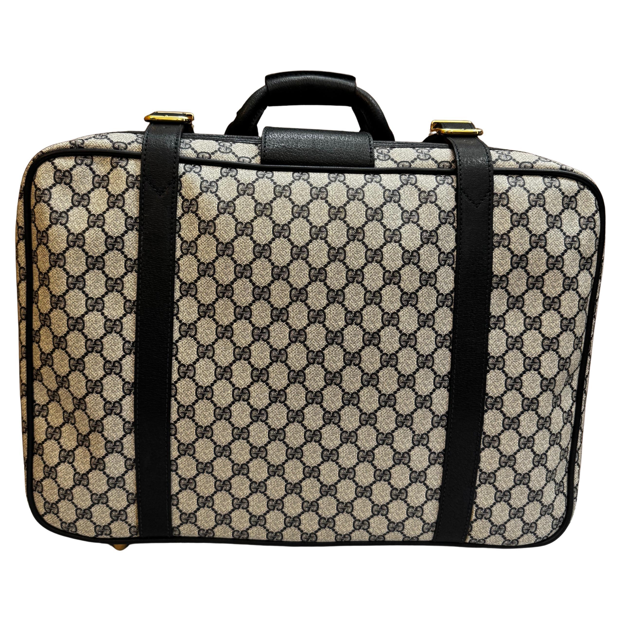 Costume unisexe vintage GUCCI GG Monogram Canvas 50 unisexe bleu marine, années 1980 en vente 3