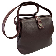 1980s Vintage GUCCI Leather Doctor Shoulder Bag Brown