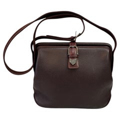 1980s Vintage GUCCI Leather Doctor Shoulder Bag Brown