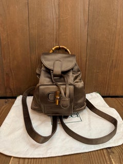 1980s Vintage GUCCI Mini Satin Bamboo Backpack Bag