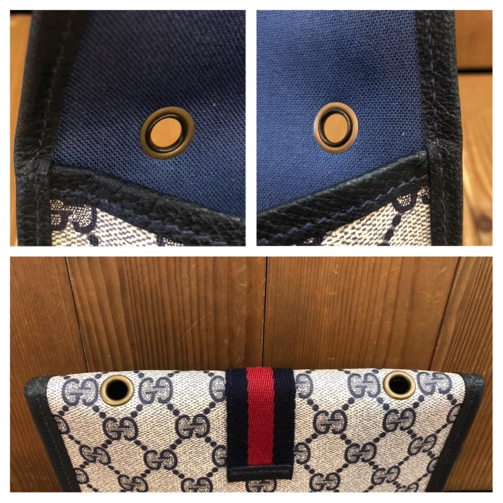 1980s Vintage GUCCI Navy GG Monogram Canvas Pouch (Altered) 2