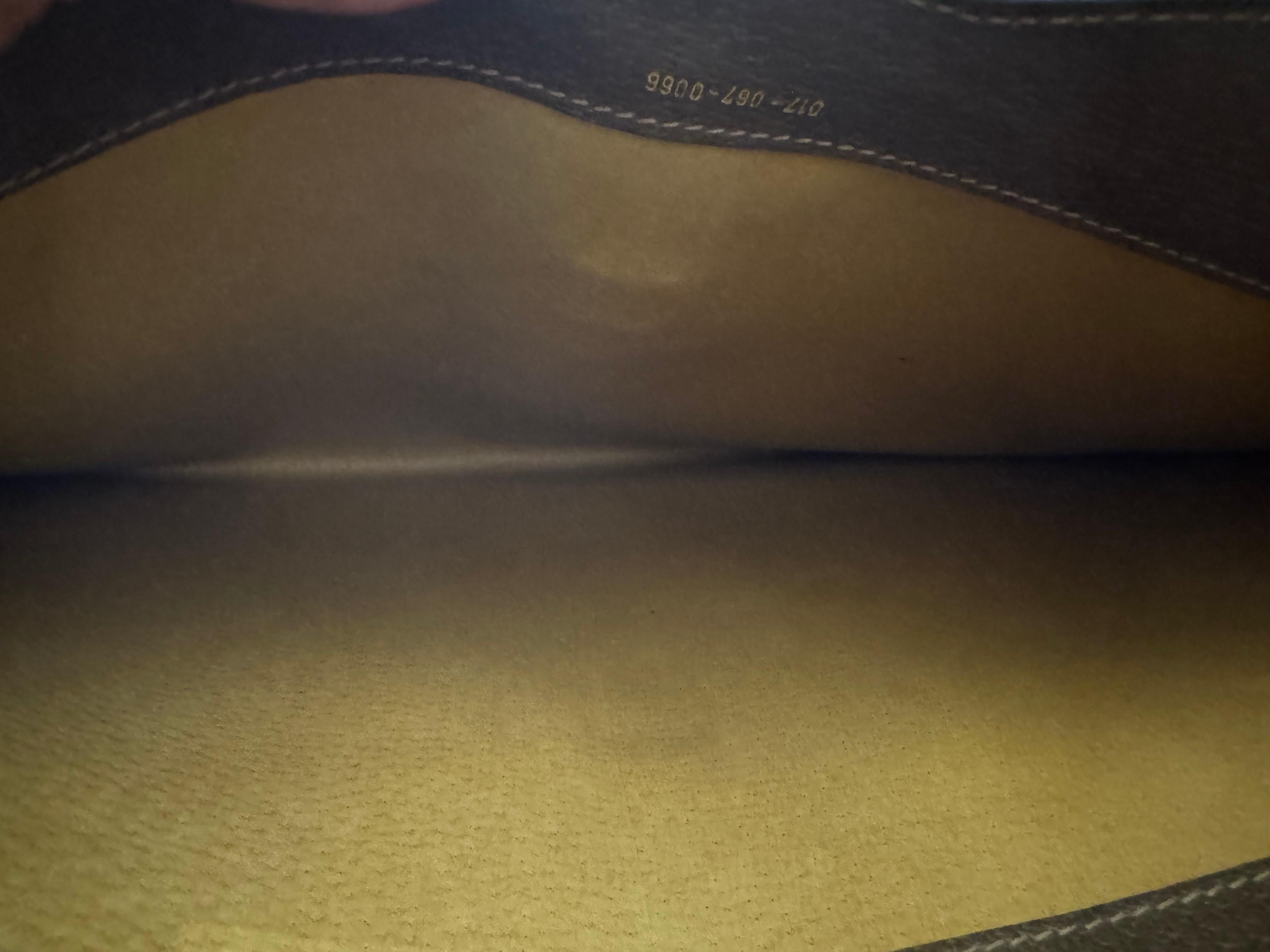 1980s Vintage GUCCI Pigskin Leather Document Clutch Bag Brown Large For Sale 6