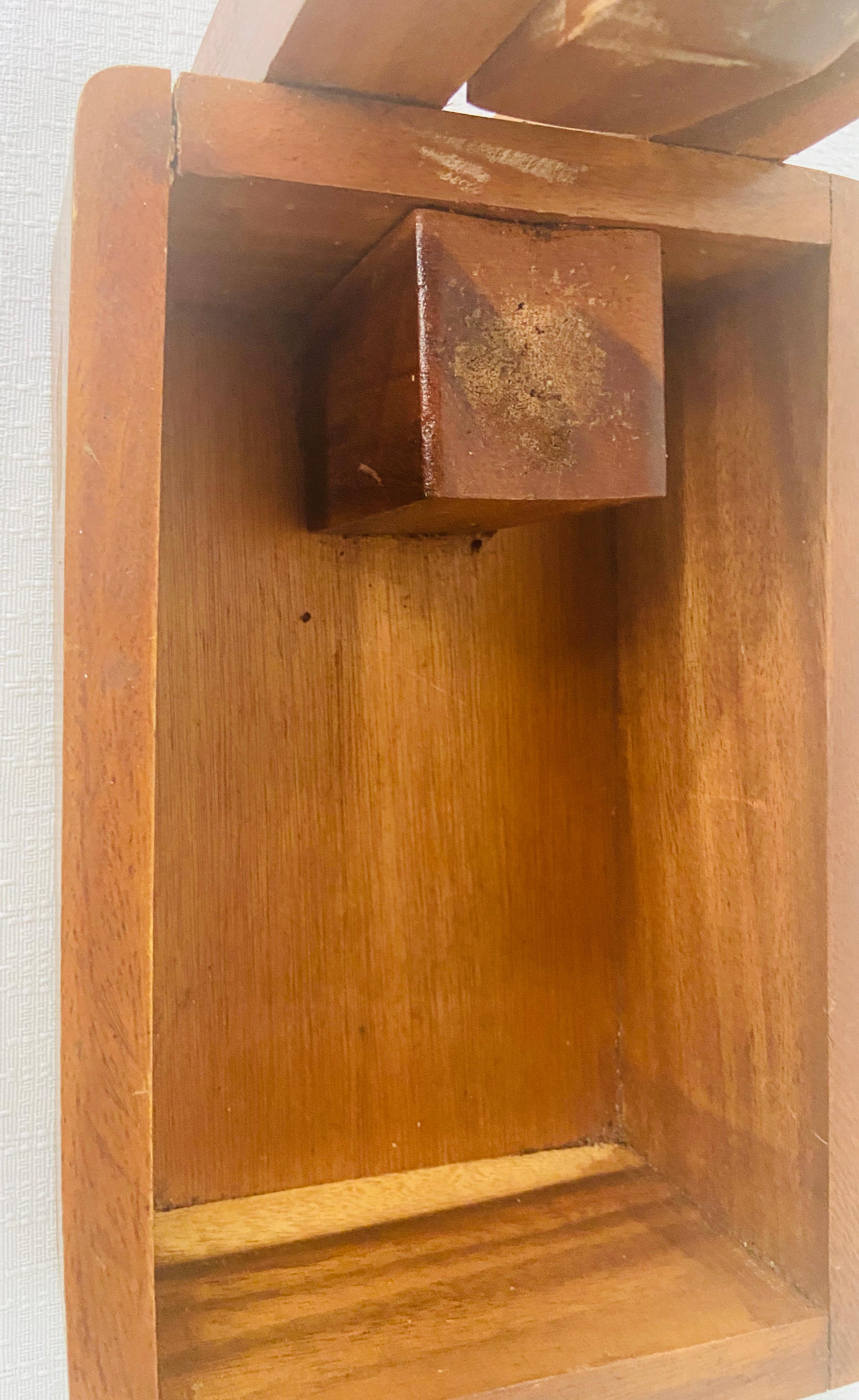 Adirondack 1980s Vintage Hand Carved Wooden Nut Cracker Bird Box For Sale