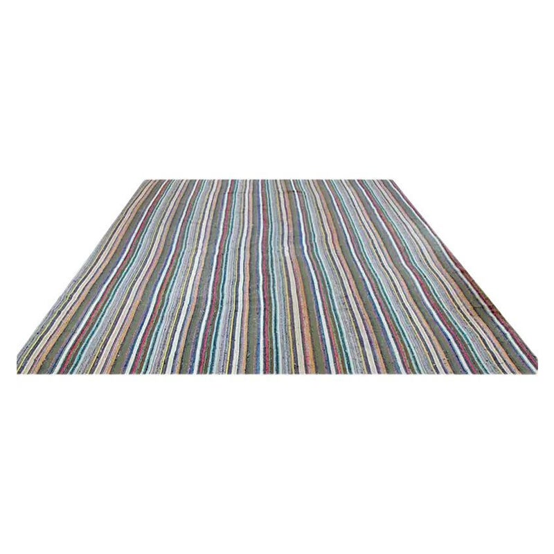 1980s Vintage Handwoven Scandinavian Style Kilim Wool Area Rug, 8′6" x 12'3" For Sale
