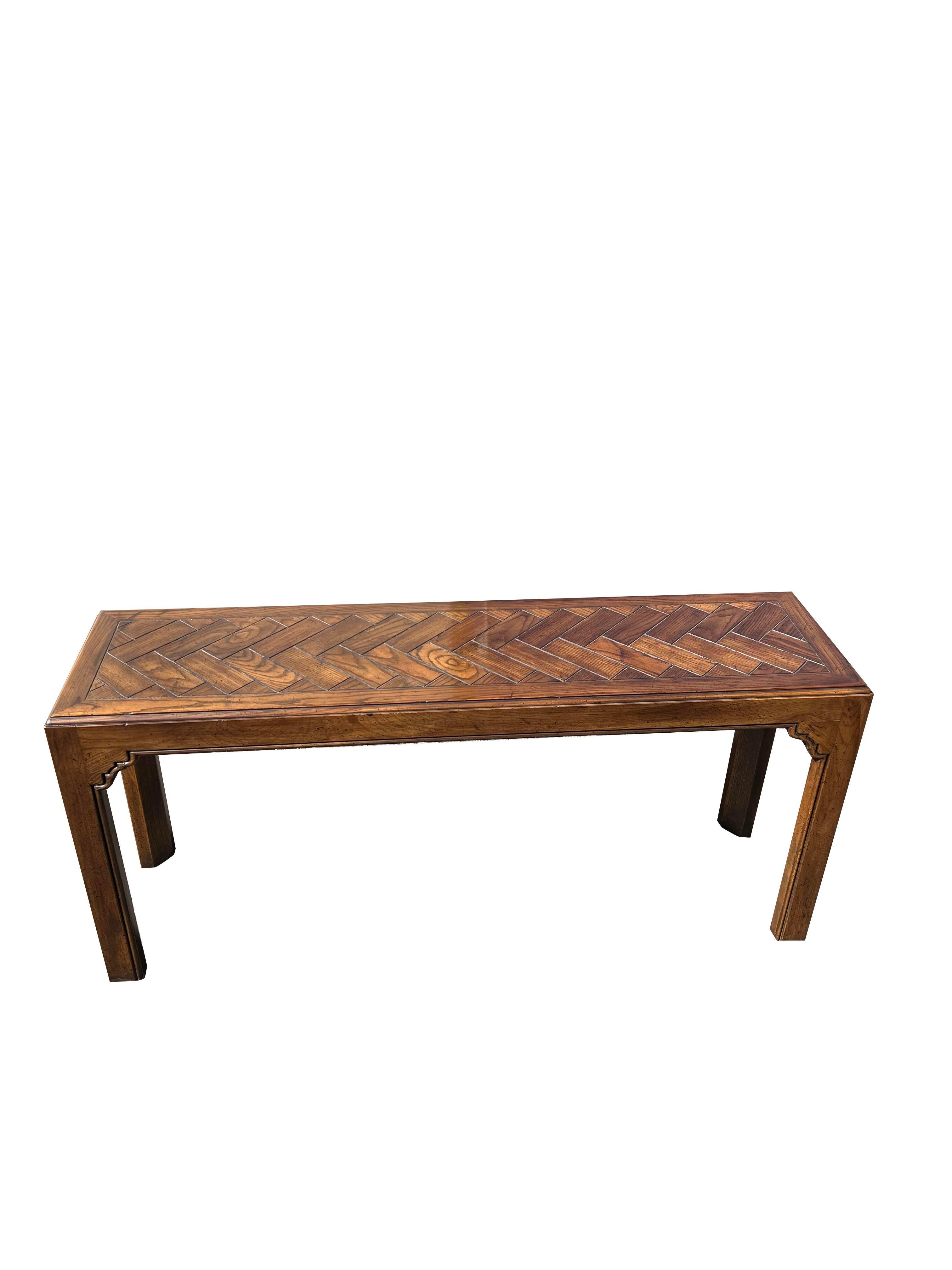 Late 20th Century 1980s Vintage Henredon Console Table in Traditional Style in Solid Wood