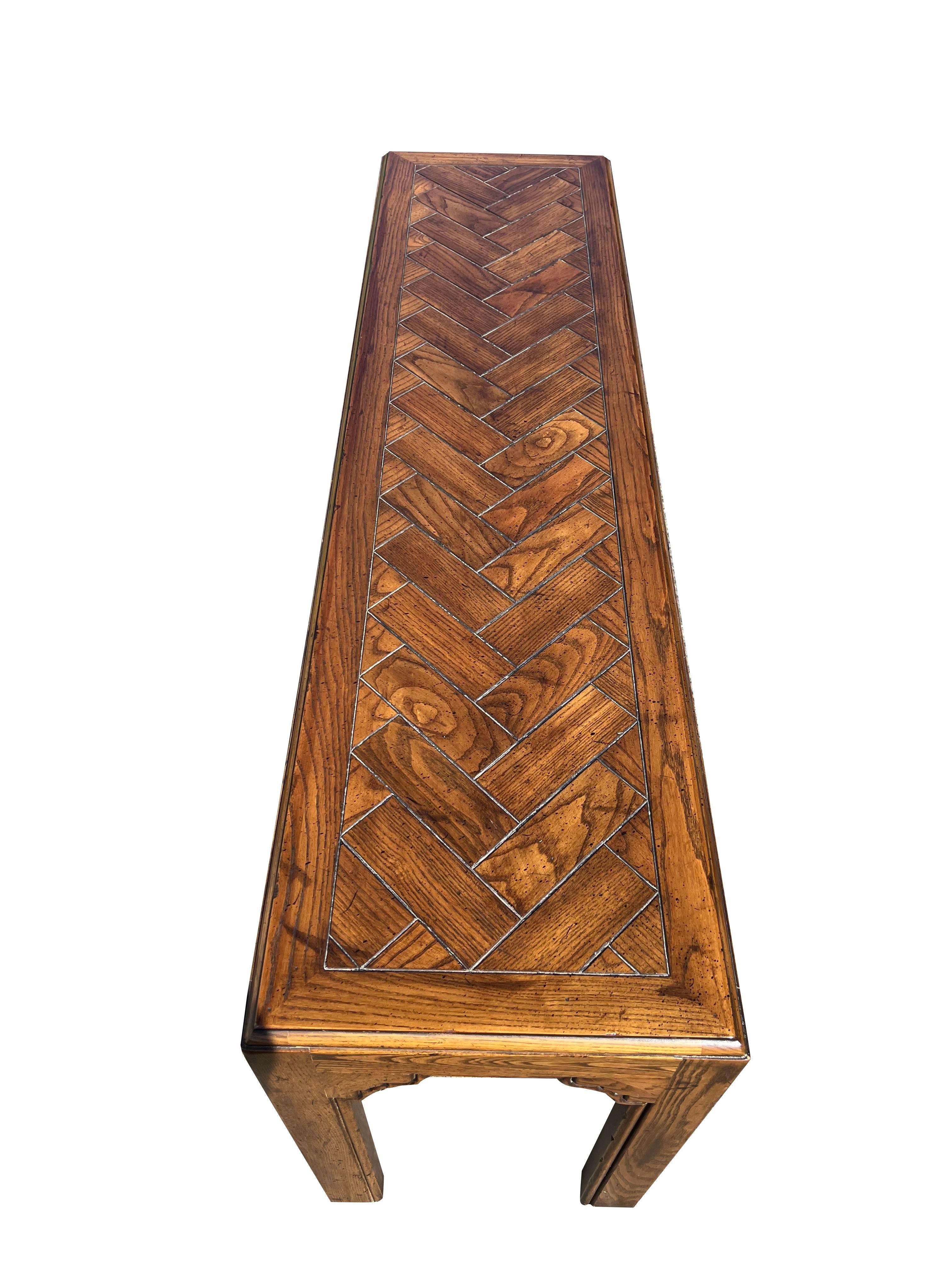 1980s Vintage Henredon Console Table in Traditional Style in Solid Wood 1