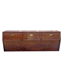 1980s Vintage Henredon Scene 1 One King Headboard in Campaign Style