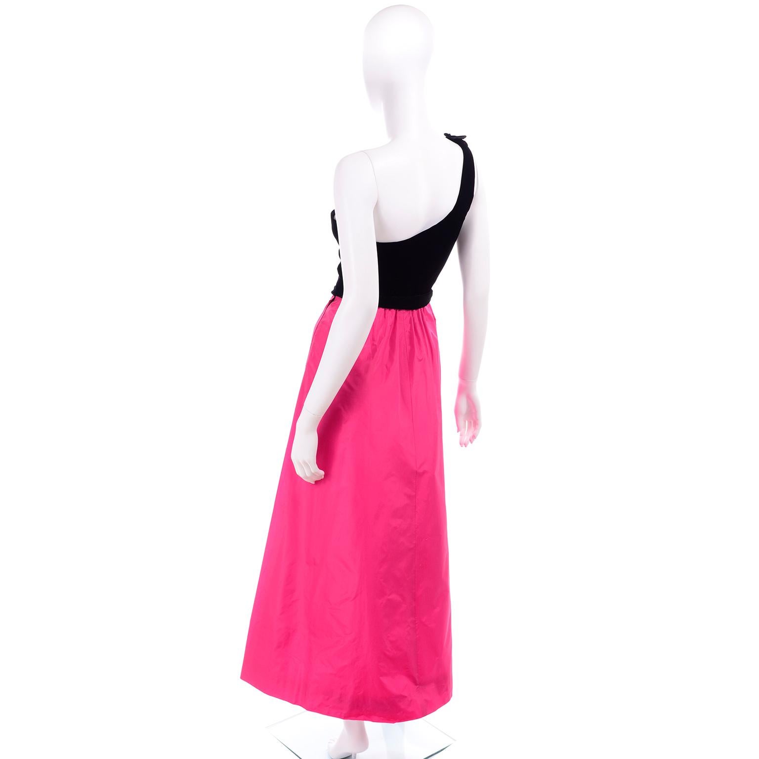 pink taffeta dress 80s