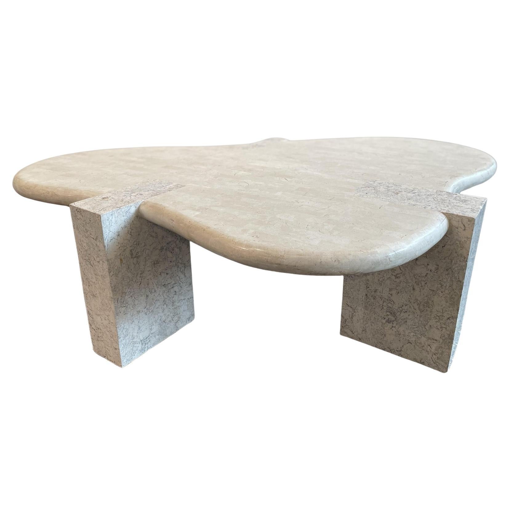 1980s Vintage in the Manner of Maitland Smith Biomorphic Tessellated Stone Coffe