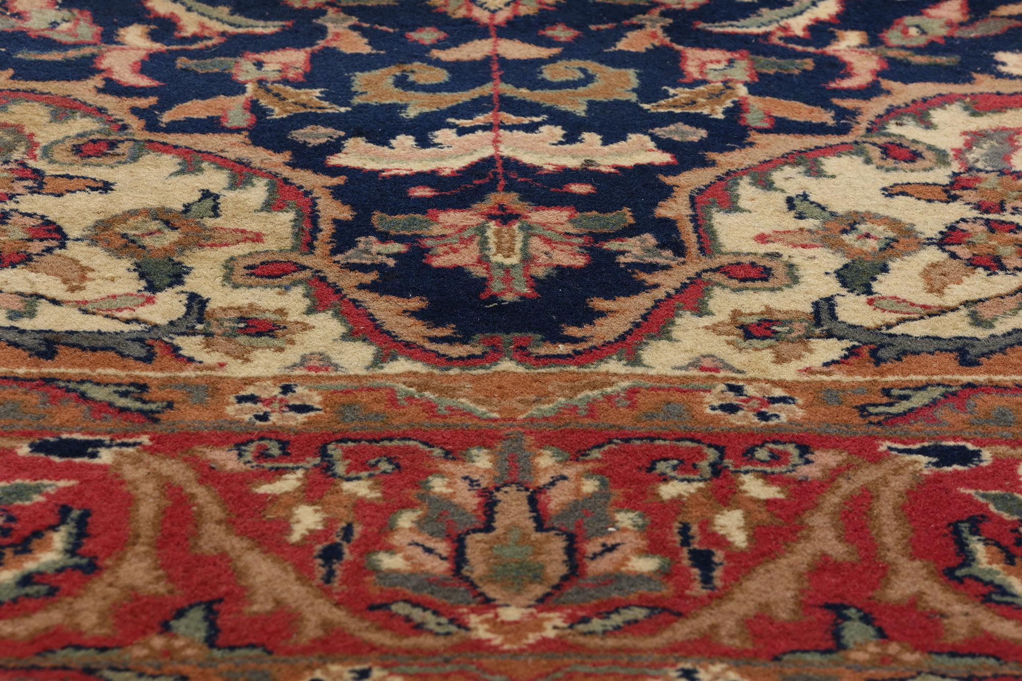 Hand-Knotted 1980s Vintage Indian Isfahan Rug For Sale
