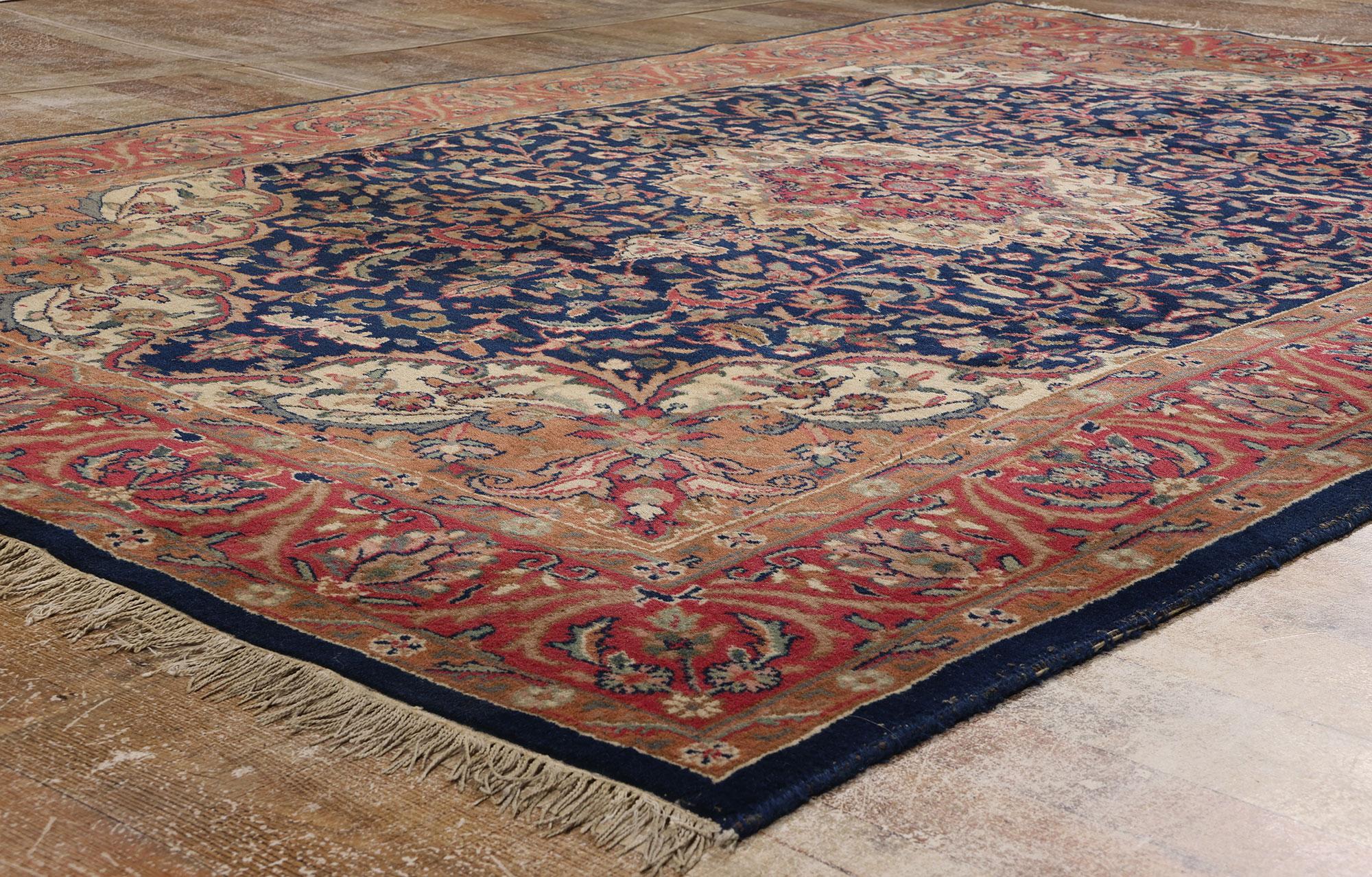20th Century 1980s Vintage Indian Isfahan Rug For Sale
