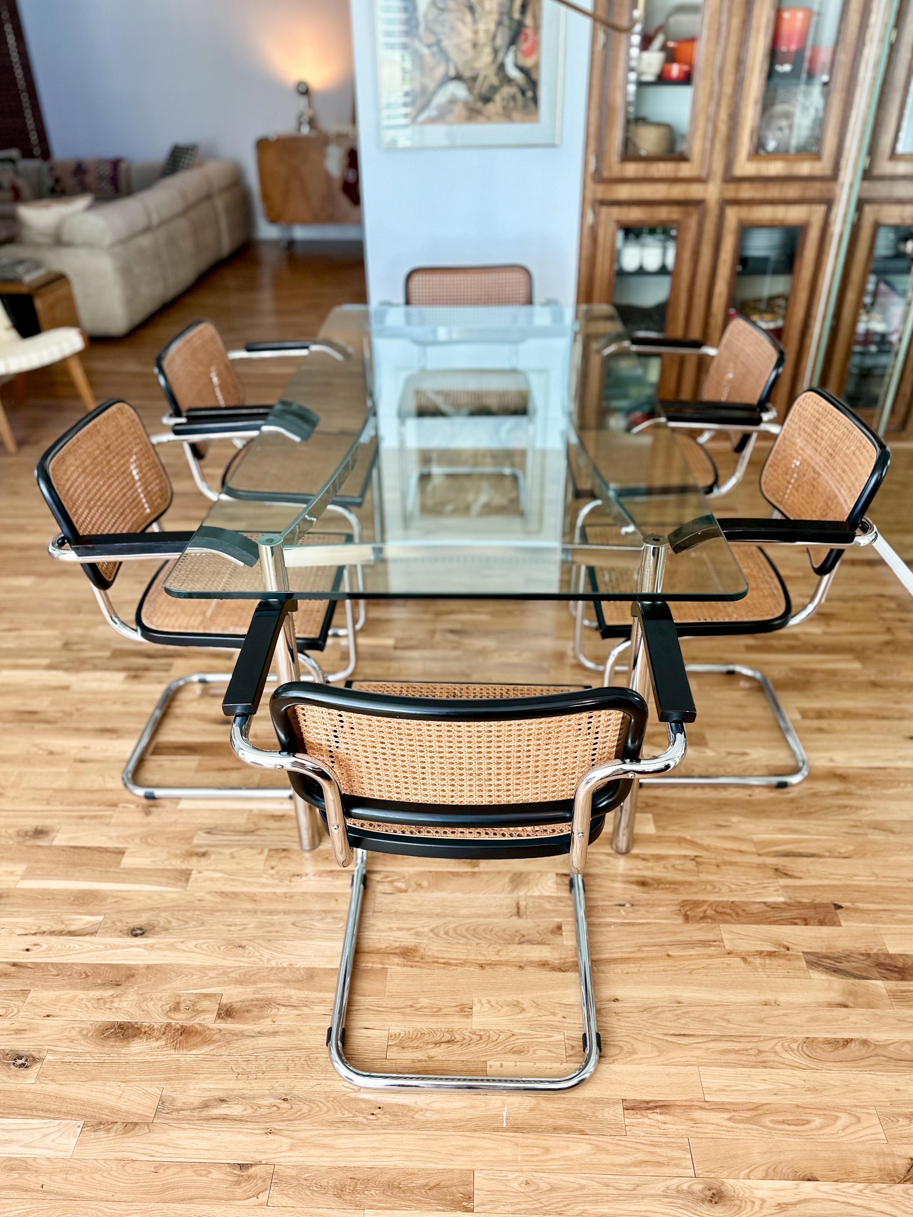 1980s Vintage Italian Cesca Armchairs Attributed to Marcel Breuer - Set of 6 4
