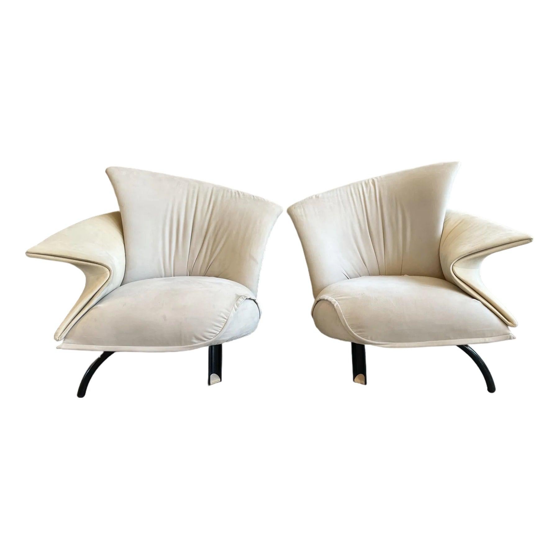 1980s Vintage Italian Chairs in the Manner of Giorgio Saporiti - A Pair