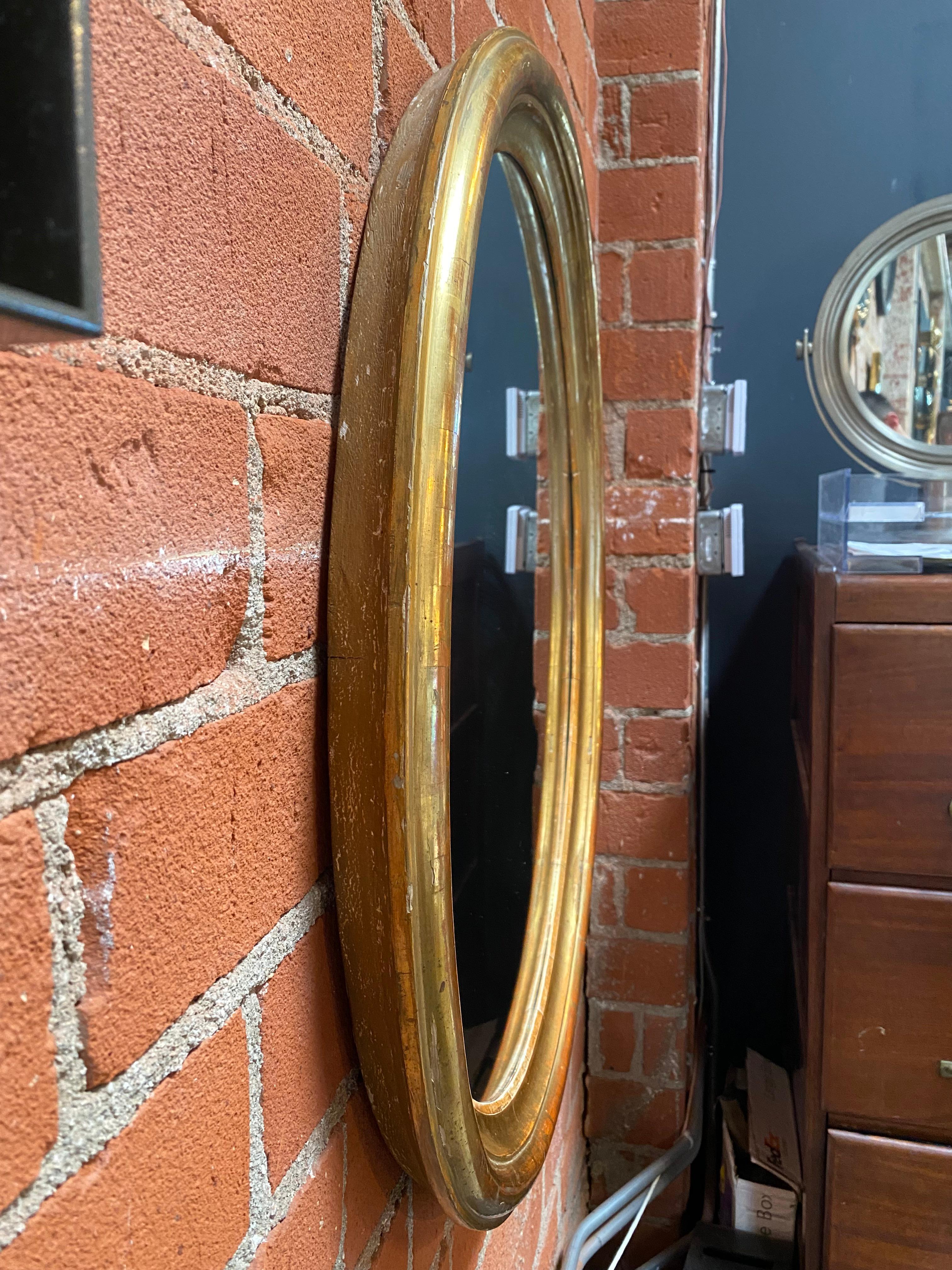 1980s Vintage Italian Round Wall Mirror In Good Condition In Los Angeles, CA