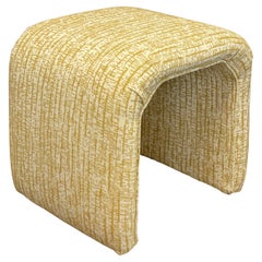 1980s Vintage Karl Springer Waterfall Reupholstered Ottoman