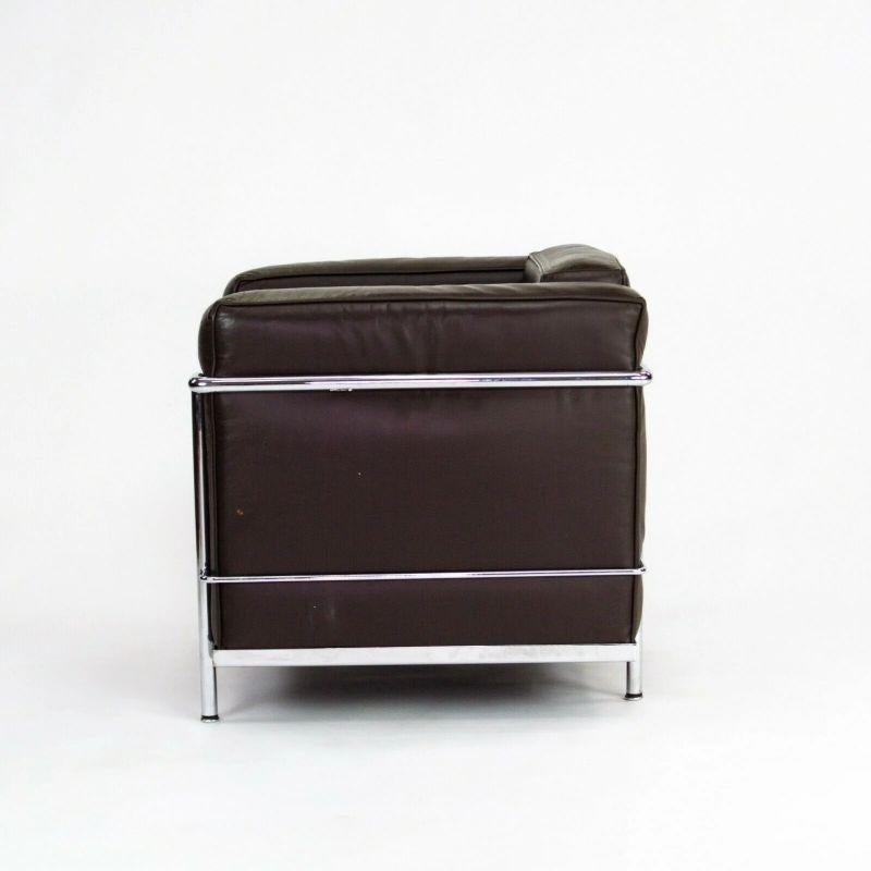 Late 20th Century 1980s Vintage Le Corbusier Cassina LC2 Petit Modele Armchairs in Brown Leather
