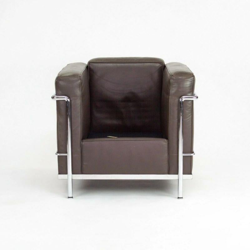 1980s Vintage Le Corbusier Cassina LC2 Petit Modele Armchairs in Brown Leather 1