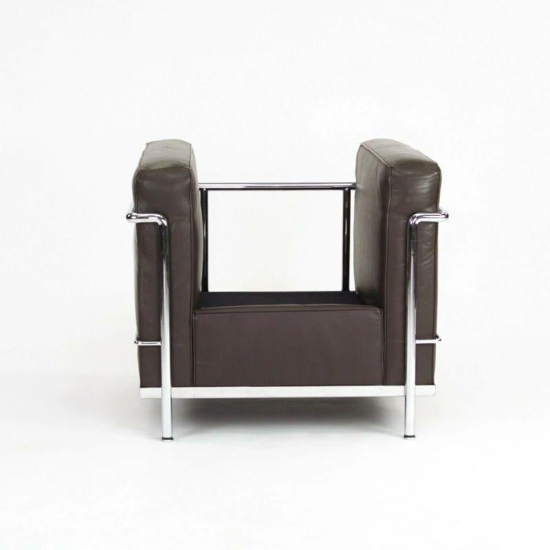 1980s Vintage Le Corbusier Cassina LC2 Petit Modele Armchairs in Brown Leather 2