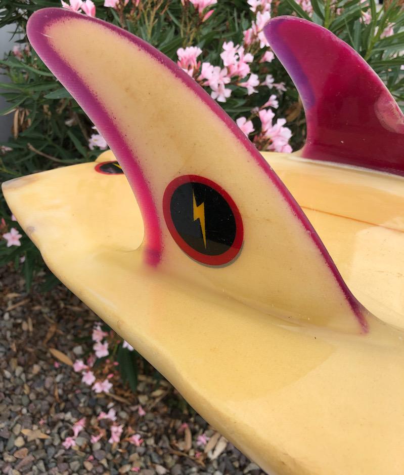 1980s Vintage Lightning Bolt Rory Russell Model Surfboard In Good Condition In Haleiwa, HI