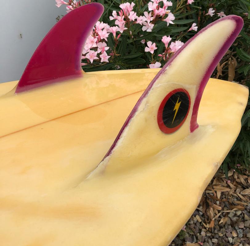 Late 20th Century 1980s Vintage Lightning Bolt Rory Russell Model Surfboard