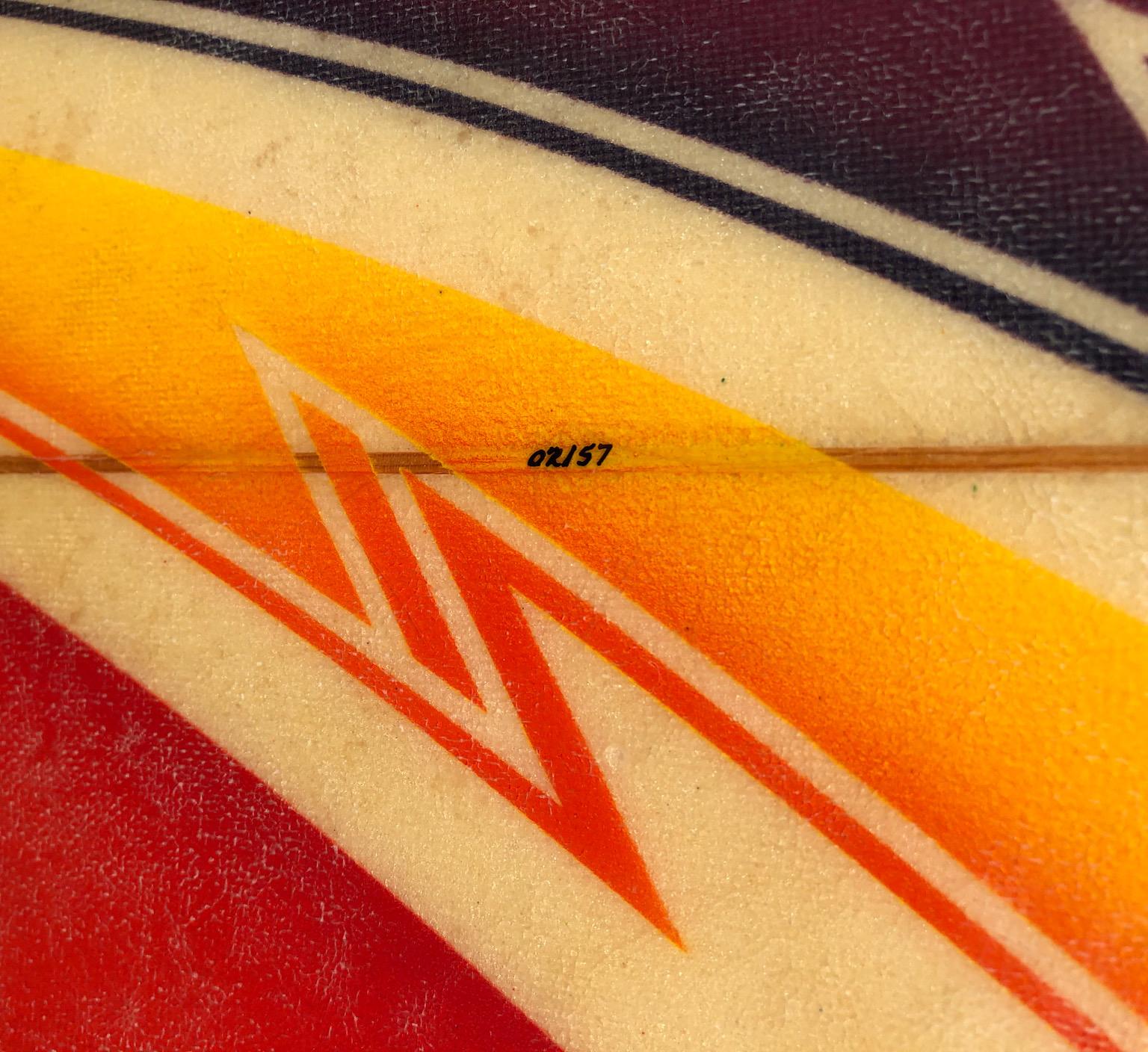 Fiberglass 1980s Vintage Lightning Bolt Rory Russell Model Surfboard