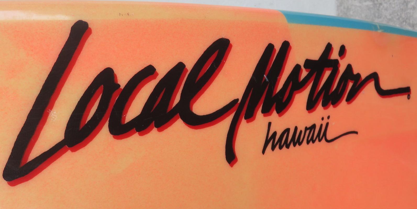Fiberglass 1980s Vintage Local Motion Surfboard by Robin Prodanovich