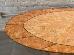 1980s Vintage Maitland Smith Coral Sunburst Console Table With Brass Detailing