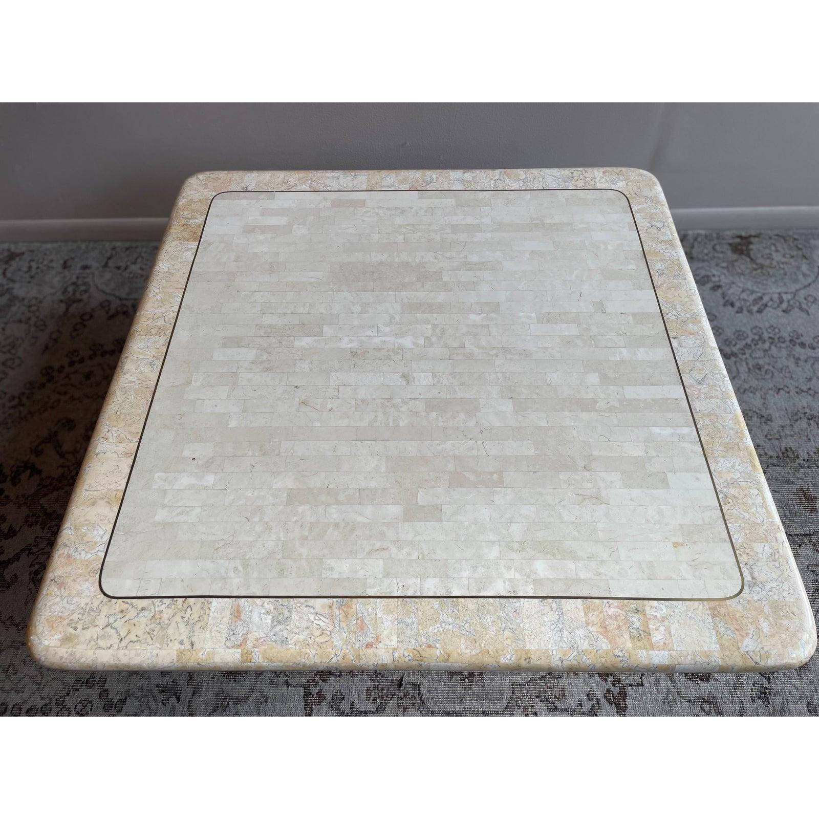 1980er Jahre Vintage Maitland Smith Postmoderner Couchtisch aus Mosaikstein (Philippinisch) im Angebot