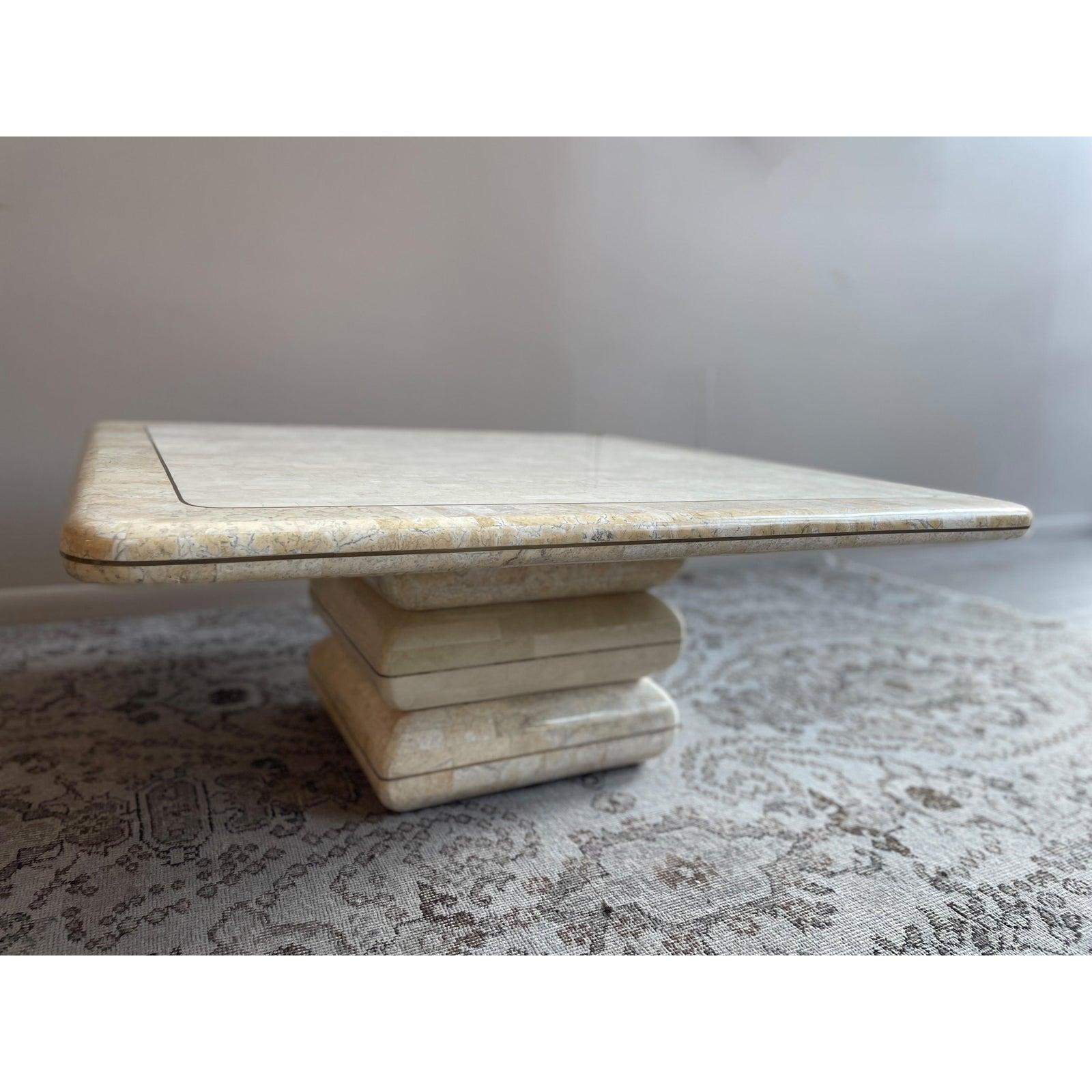 1980er Jahre Vintage Maitland Smith Postmoderner Couchtisch aus Mosaikstein (Stein) im Angebot