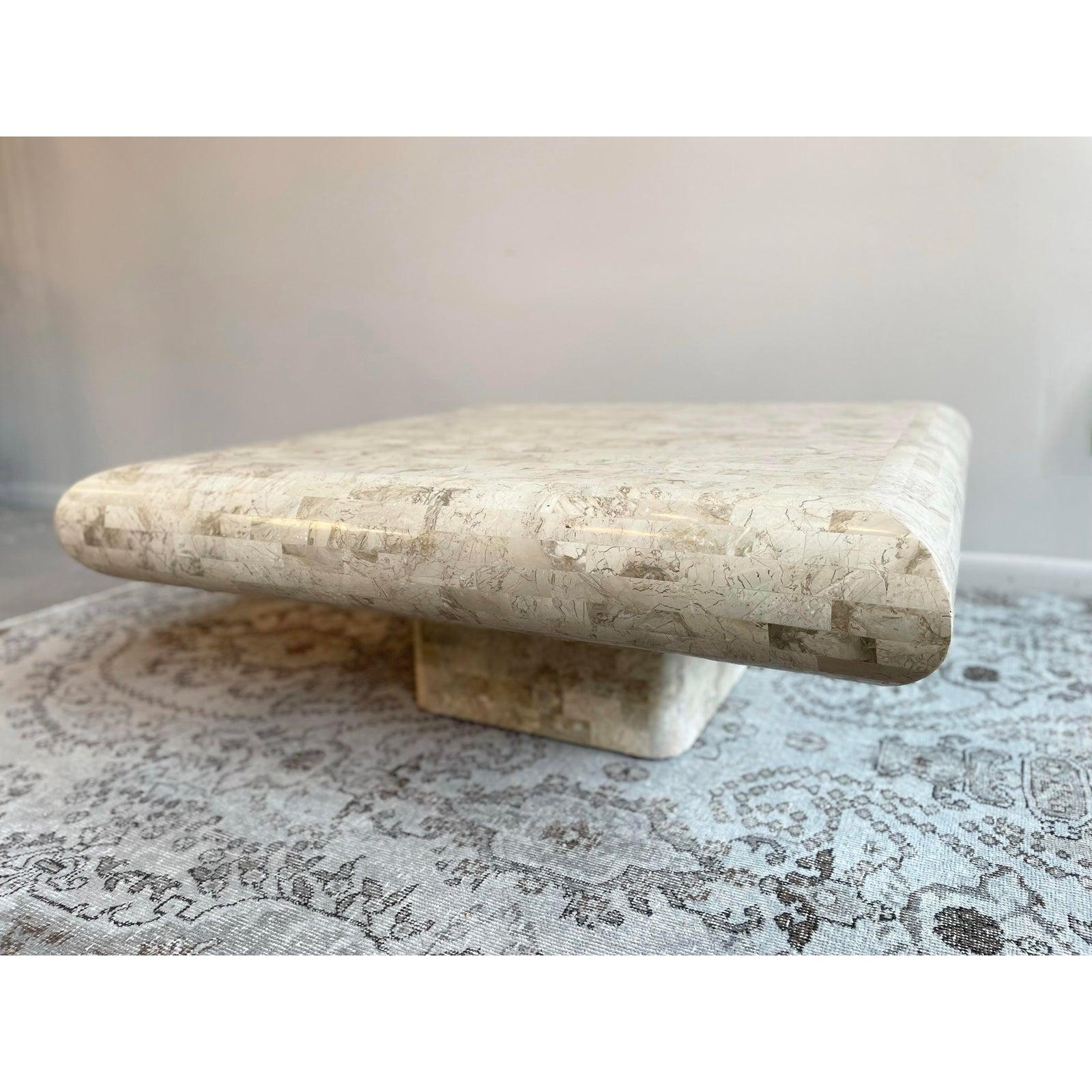 1980er Jahre Vintage Maitland Smith Mosaikstein-Couchtisch Postmodern (Philippinisch) im Angebot