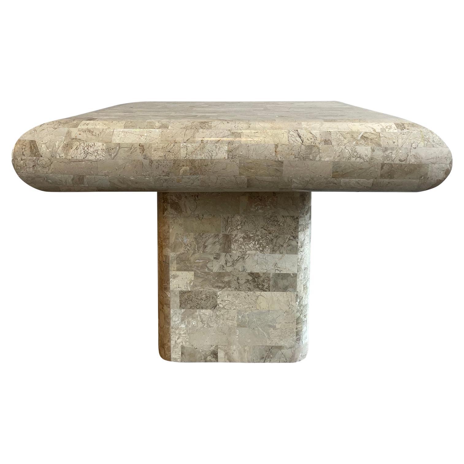 1980s Vintage Maitland Smith Tessellated Stone Side Table