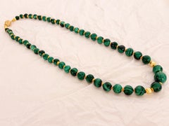 1980s Vintage Malachite Statement Necklace – 470g - Graduated Design