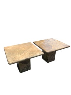 1980s Vintage Marble Tables - a Pair